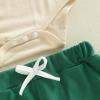 image:imageKuriozud St Patricks Day Baby Boy Outfit First St Patricks Day Romper and Shamrock Pants Set with Hat 3Pcs Spring ClothesLucky Little Dude Green