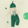 image:imageKuriozud St Patricks Day Baby Boy Outfit First St Patricks Day Romper and Shamrock Pants Set with Hat 3Pcs Spring ClothesMy First St Patricks Day Green