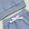 image:imageKuriozud Toddler Baby Boy Fall Winter Clothes Long Sleeve Crewneck Pullover Sweatshirt Jogger Pants Set 2 Piece OutfitWaffle Color Block Blue