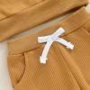 image:imageKuriozud Toddler Baby Boy Fall Winter Clothes Long Sleeve Crewneck Pullover Sweatshirt Jogger Pants Set 2 Piece OutfitWaffle Color Block Brown