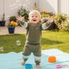 image:imageKuriozud Toddler Baby Boy Fall Winter Clothes Long Sleeve Crewneck Pullover Sweatshirt Jogger Pants Set 2 Piece OutfitWaffle Color Block Olive Green