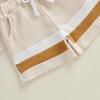 image:imageKuriozud Toddler Baby Boy Summer Outfit Short Sleeve T Shirt Shorts Set 6 12 18 24 Months 2T 3T 4T Baby Neutral ClothesWaffle Color Block Apricot