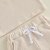 image:imageKuriozud Toddler Baby Boy Summer Outfit Short Sleeve T Shirt Shorts Set 6 12 18 24 Months 2T 3T 4T Baby Neutral ClothesWaffle Color Block Apricot