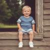 image:imageKuriozud Toddler Baby Boy Summer Outfit Short Sleeve T Shirt Shorts Set 6 12 18 24 Months 2T 3T 4T Baby Neutral ClothesWaffle Color Block Blue