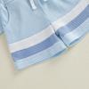 image:imageKuriozud Toddler Baby Boy Summer Outfit Short Sleeve T Shirt Shorts Set 6 12 18 24 Months 2T 3T 4T Baby Neutral ClothesWaffle Color Block Light Blue
