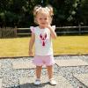image:imageKuriozud Toddler Baby Girl Clothes Cute Bow Ruffle Shirts Top Shorts Set 2 Piece Summer OutfitsBow Crayfish Pink