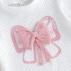 image:imageKuriozud Toddler Baby Girl Clothes Cute Bow Short Sleeve T Shirts Top Ruffle Shorts Set 2 Piece Summer OutfitsBow Love Mom White