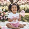 image:imageKuriozud Toddler Baby Girl Clothes Cute Bow Short Sleeve T Shirts Top Ruffle Shorts Set 2 Piece Summer OutfitsBow Love Mom White