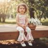 image:imageKuriozud Toddler Baby Girl Clothes Cute Sleeveless Halter Romper Spaghetti Strap Jumpsuit Summer Bell Bottom OutfitBow Love Aunt Khaki