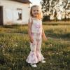 image:imageKuriozud Toddler Baby Girl Clothes Cute Sleeveless Halter Romper Spaghetti Strap Jumpsuit Summer Bell Bottom OutfitBow Love Dad Khaki