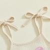 image:imageKuriozud Toddler Baby Girl Clothes Cute Sleeveless Halter Romper Spaghetti Strap Jumpsuit Summer Bell Bottom OutfitBow Love Mom Khaki
