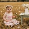 image:imageKuriozud Toddler Baby Girl Clothes Cute Sleeveless Halter Romper Spaghetti Strap Jumpsuit Summer Bell Bottom OutfitBow Love Mom Khaki