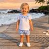 image:imageKuriozud Toddler Baby Girl Clothes Doll Collar Short Sleeve Shirts Top Ruffle Shorts Set Cute 2 Piece Summer OutfitsPlaid Bow Blue