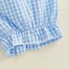image:imageKuriozud Toddler Baby Girl Clothes Doll Collar Short Sleeve Shirts Top Ruffle Shorts Set Cute 2 Piece Summer OutfitsPlaid Bow Blue
