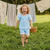 image:imageKuriozud Toddler Baby Girl Clothes Lace Short Sleeve Shirts Top Pockets Shorts Set Cute 2 Piece Summer OutfitsPlaid Blue