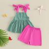 image:imageKuriozud Toddler Girl Summer Clothes Baby Girl Hlater Shirts Top and Shorts Set Little Girl 2 Piece OutfitsWatermelon Pink