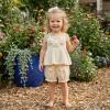 image:imageKuriozud Toddler Girl Summer Clothes Smocked Hlater Shirts Top Bloomers Shorts Set Little Girl 2 Piece Outfits3d Flower Apricot
