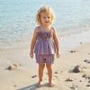 image:imageKuriozud Toddler Girl Summer Clothes Smocked Hlater Shirts Top Bloomers Shorts Set Little Girl 2 Piece Outfits3d Flower Purple