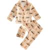 image:imageKuriozud Kids Toddler Boy Easter Pajamas Long Sleeve Button Down Shirt Top and Pants 2pcs Pjs Sets SleepwearCar Bunny Egg Orange