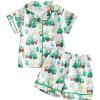 image:imageKuriozud Kids Toddler Boy Easter Pajamas Short Sleeve Button Down Shirt Top and Shorts 2pcs Pjs Sets SleepwearCar Bunny Egg Green