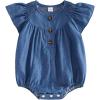 image:imageKuriozud Newborn Baby Girl Summer Clothes Ruffle Smocked Romper Jumpsuit One Piece Outfit Cute Infant Girl ClothingDenim Blue