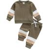 Waffle Color Block Olive Green