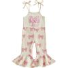 image:imageKuriozud Toddler Baby Girl Clothes Cute Sleeveless Halter Romper Spaghetti Strap Jumpsuit Summer Bell Bottom OutfitBow Love Aunt Khaki