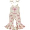 image:imageKuriozud Toddler Baby Girl Clothes Cute Sleeveless Halter Romper Spaghetti Strap Jumpsuit Summer Bell Bottom OutfitBow Love Mom Khaki