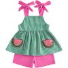 image:imageKuriozud Toddler Girl Summer Clothes Baby Girl Hlater Shirts Top and Shorts Set Little Girl 2 Piece OutfitsWatermelon Pink